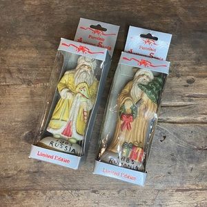 Porcelain Antique Santa Collectables - Set of 2